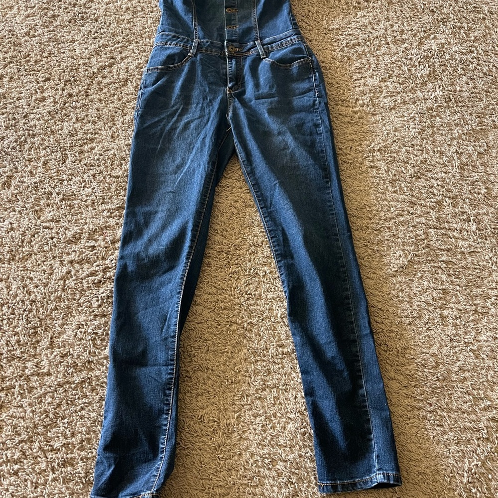 C'est Toi Blue Jeans Sleeveless overalls
